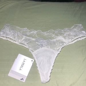 NEW La Perla White Lace Thong